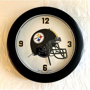 1995 Pittsburgh Steelers Bulova Wall Clock NFL Football Round 11.5" Analog New